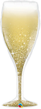 39" Golden Bubbly Wine Glass Foil Balloon (P32)