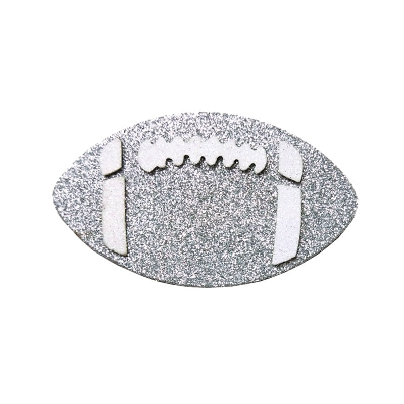 3.5" Silver/White Glitter Foam Football | 3 Count