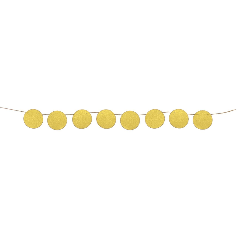 6' Gold Metallic Foil Mini Circle Garland - Balloon Tassel | 1 Count
