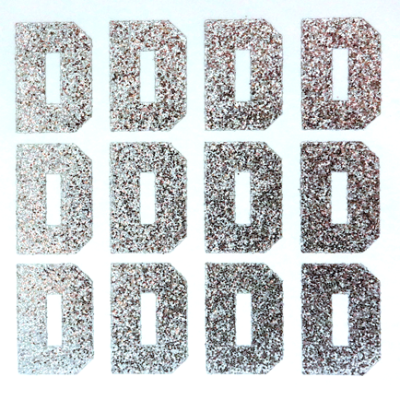 1.5" Silver Glitter Letters Single Sheets