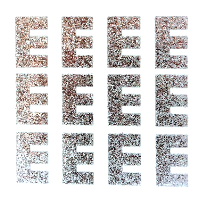 1.5" Silver Glitter Letters Single Sheets