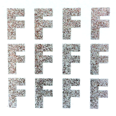 1.5" Silver Glitter Letters Single Sheets