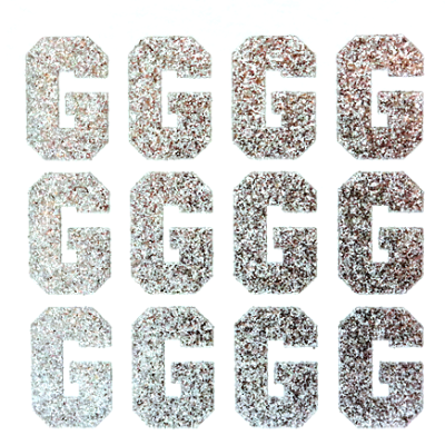 1.5" Silver Glitter Letters Single Sheets