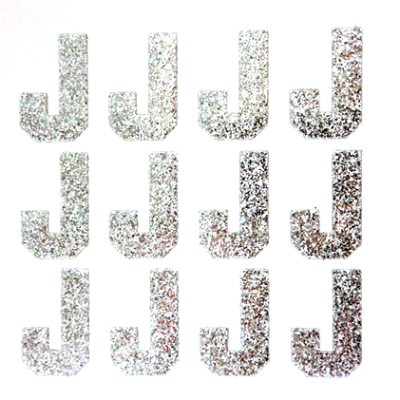 1.5" Silver Glitter Letters Single Sheets