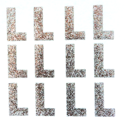 1.5" Silver Glitter Letters Single Sheets