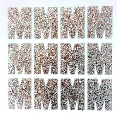 1.5" Silver Glitter Letters Single Sheets