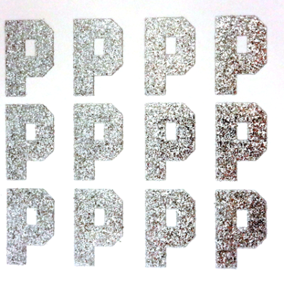 1.5" Silver Glitter Letters Single Sheets