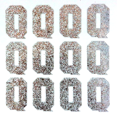 1.5" Silver Glitter Letters Single Sheets