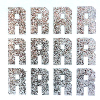 1.5" Silver Glitter Letters Single Sheets
