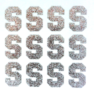 1.5" Silver Glitter Letters Single Sheets