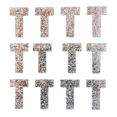 1.5" Silver Glitter Letters Single Sheets