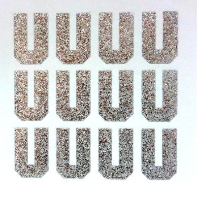 1.5" Silver Glitter Letters Single Sheets