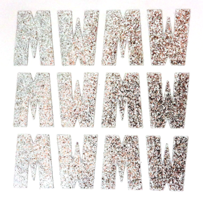 1.5" Silver Glitter Letters Single Sheets