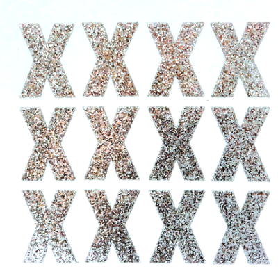 1.5" Silver Glitter Letters Single Sheets