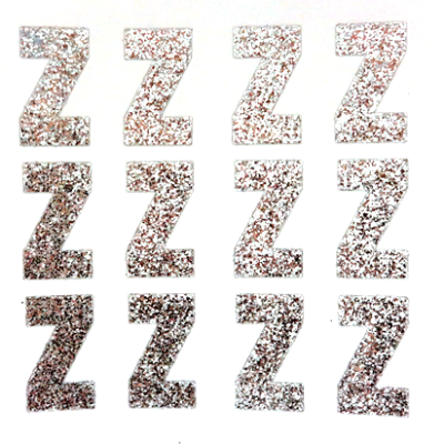 1.5" Silver Glitter Letters Single Sheets