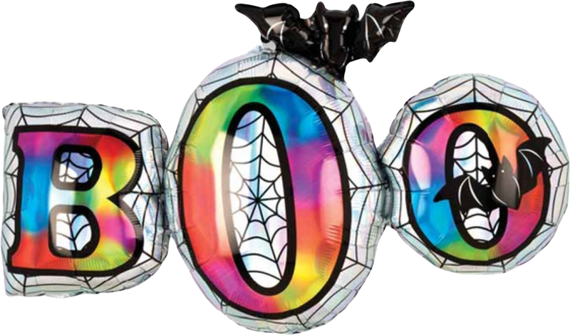 35" Iridescent Boo Foil Balloon (WSL) | Clearance - Final Sale!