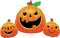 35" Smiley Pumpkin Trio Shape Foil Balloon (P14)