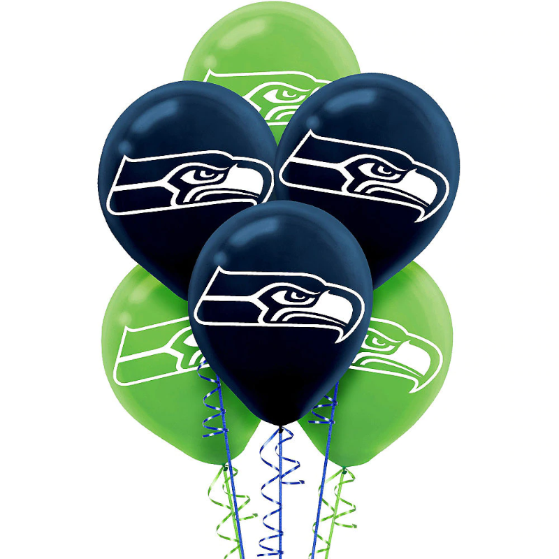Globos de látex impresos NFL Seattle Seahawks de 12"