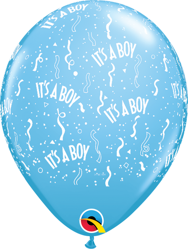 Globo de látex It's A Boy-A-Round de 11 pulgadas | 50 unidades