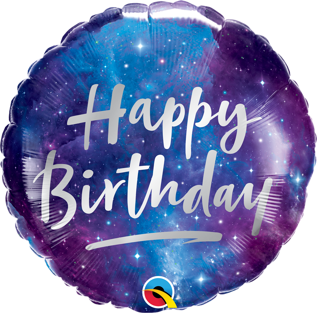 18" Birthday Galaxy Foil Balloon | Buy 5 Or More Save 20%