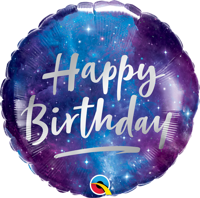 18" Birthday Galaxy Foil Balloon | Buy 5 Or More Save 20%