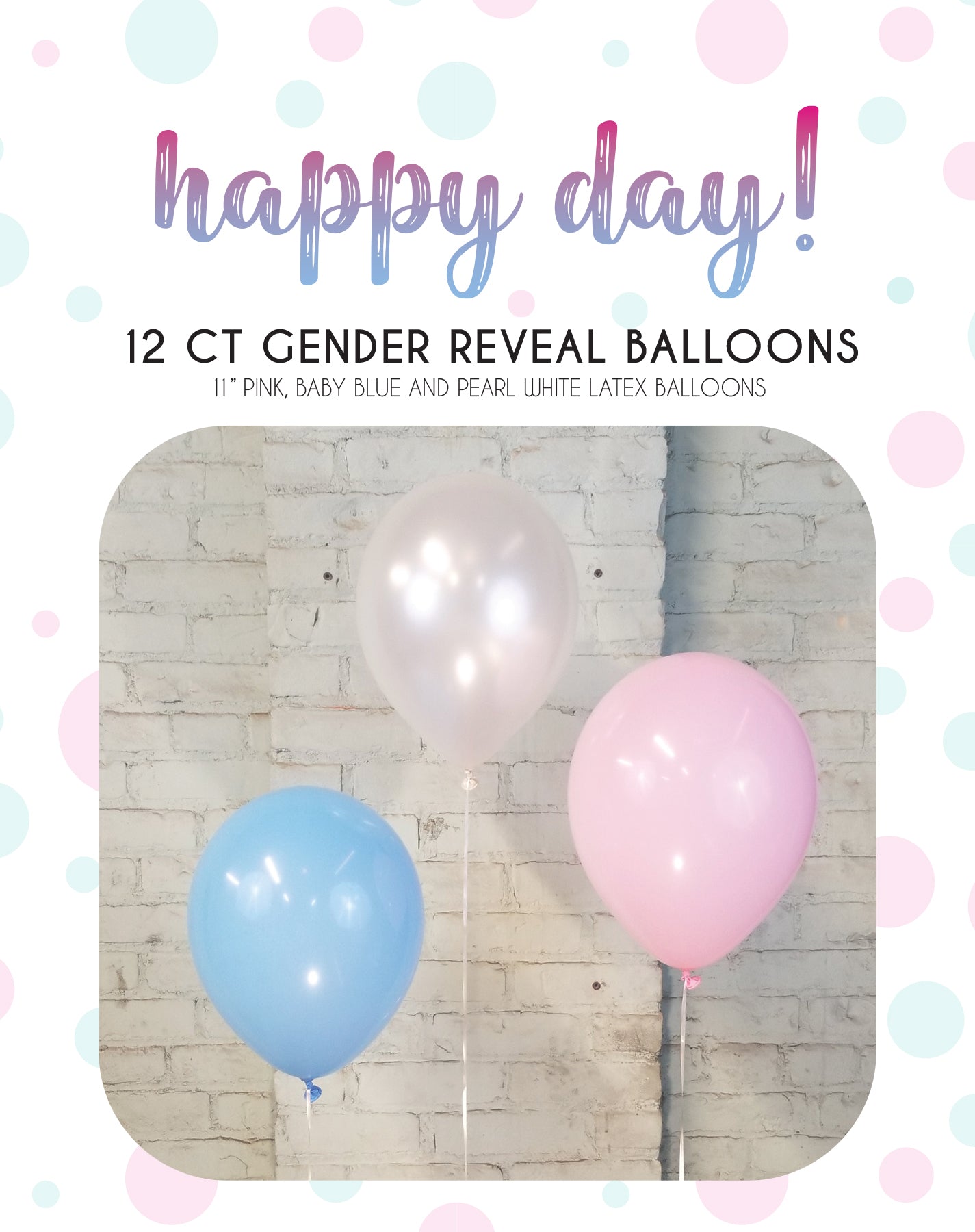 11" Gender Reveal Latex Balloons | 12 Count