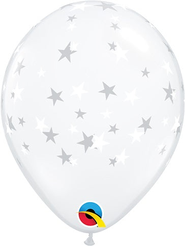 5" Qualatex Contempo Stars Diamond Clear Latex Balloons | 100 Count