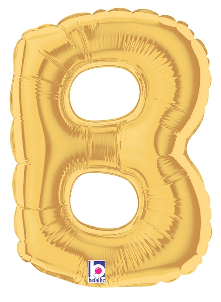 7" | 14"| 40" Gold Letter Foil Balloon - Megaloons Letters A -Z | 3 Sizes Available