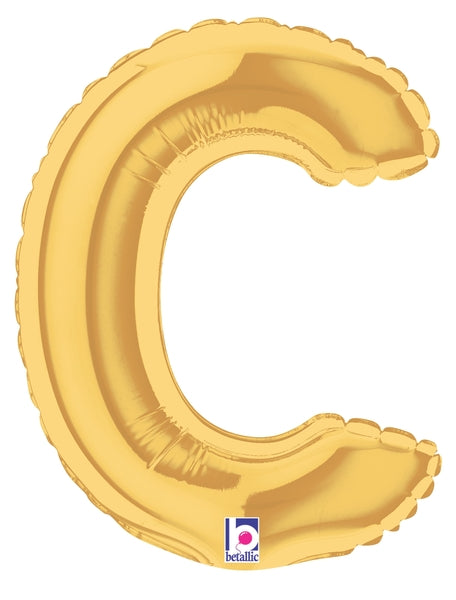 7" | 14"| 40" Gold Letter Foil Balloon - Megaloons Letters A -Z | 3 Sizes Available