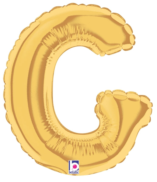 7" | 14"| 40" Gold Letter Foil Balloon - Megaloons Letters A -Z | 3 Sizes Available