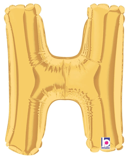 7" | 14"| 40" Gold Letter Foil Balloon - Megaloons Letters A -Z | 3 Sizes Available