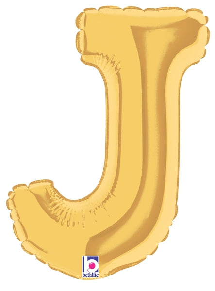 7" | 14"| 40" Gold Letter Foil Balloon - Megaloons Letters A -Z | 3 Sizes Available