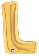 7" | 14"| 40" Gold Letter Foil Balloon - Megaloons Letters A -Z | 3 Sizes Available