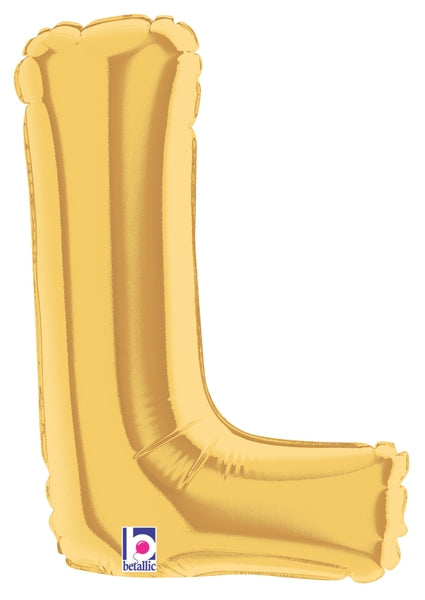 7" | 14"| 40" Gold Letter Foil Balloon - Megaloons Letters A -Z | 3 Sizes Available