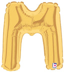 7" | 14"| Globo de papel de aluminio con letras doradas de 40" - Megaloons Letras A -Z | 3 tamaños disponibles