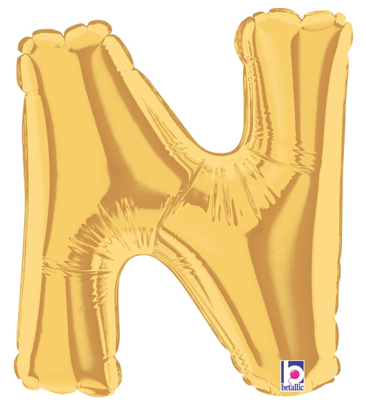 7" | 14"| 40" Gold Letter Foil Balloon - Megaloons Letters A -Z | 3 Sizes Available