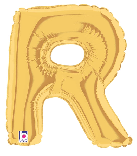 7" | 14"| 40" Gold Letter Foil Balloon - Megaloons Letters A -Z | 3 Sizes Available