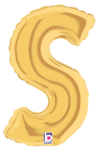7" | 14"| 40" Gold Letter Foil Balloon - Megaloons Letters A -Z | 3 Sizes Available