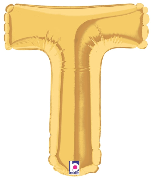 7" | 14"| 40" Gold Letter Foil Balloon - Megaloons Letters A -Z | 3 Sizes Available