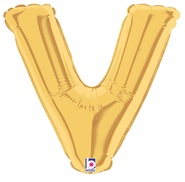 7" | 14"| 40" Gold Letter Foil Balloon - Megaloons Letters A -Z | 3 Sizes Available