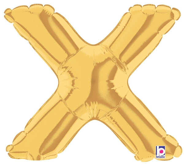 7" | 14"| 40" Gold Letter Foil Balloon - Megaloons Letters A -Z | 3 Sizes Available
