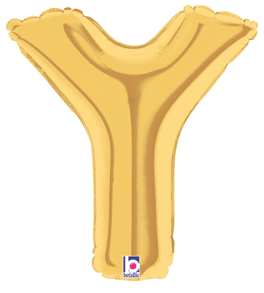 7" | 14"| 40" Gold Letter Foil Balloon - Megaloons Letters A -Z | 3 Sizes Available