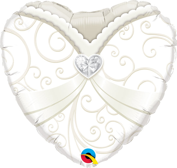 Globo de papel de aluminio con forma de corazón para vestido de novia de 18" | Compre 5 o más y ahorre un 20 %