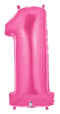 34" | 40" Hot Pink-Fuchsia Foil Number Balloon - Megaloons | Numbers 0-9