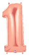 14" | 40" Rose Gold Number Balloons - Megaloons | 2 Sizes Available - Numbers 0-9