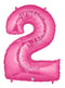 34" | 40" Hot Pink-Fuchsia Foil Number Balloon - Megaloons | Numbers 0-9