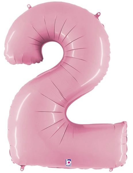 34" | 40" Pastel Pink Foil Number Balloon - Megaloons | Numbers 0-9