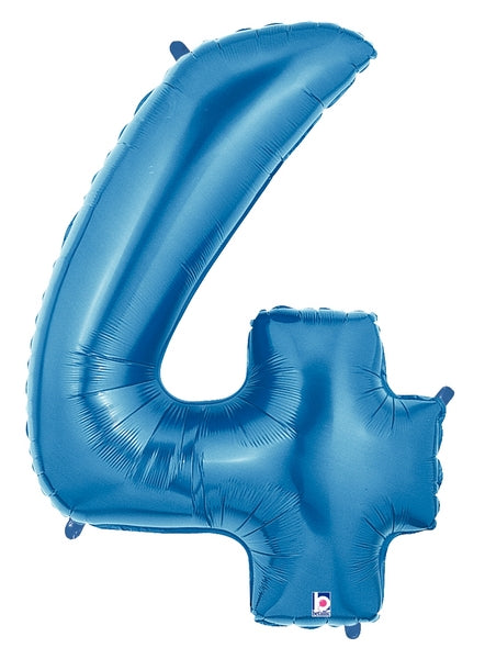 40" Blue Number Foil Balloon - Megaloons | Numbers 0 - 9