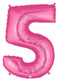 34" | 40" Hot Pink-Fuchsia Foil Number Balloon - Megaloons | Numbers 0-9
