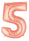 Globos con números de oro rosa de 14" | 34" - Megaloons | 2 tamaños disponibles - Números 0-9